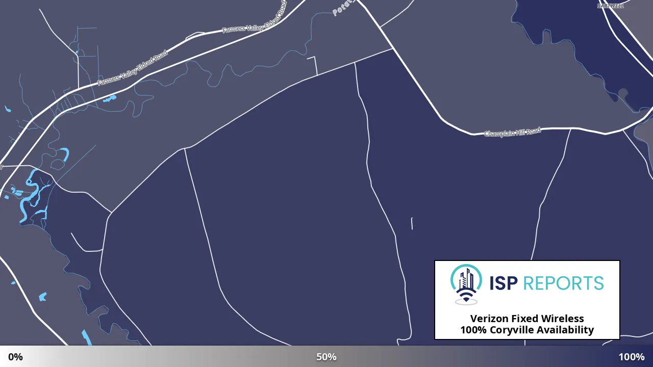 Coryville, PA map of internet availability