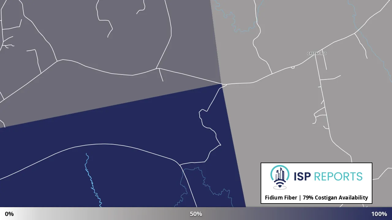 Costigan, ME map of internet availability