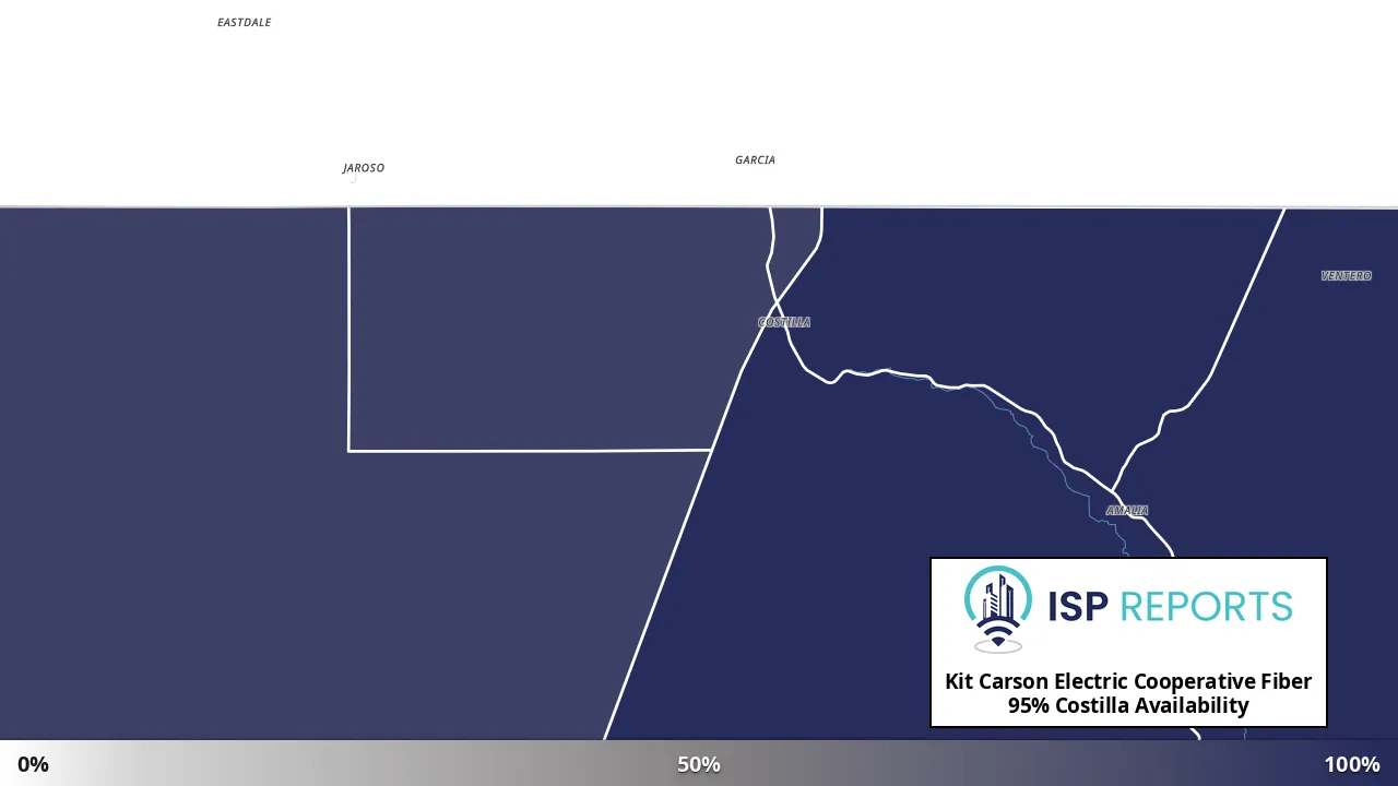 Costilla, NM map of internet availability
