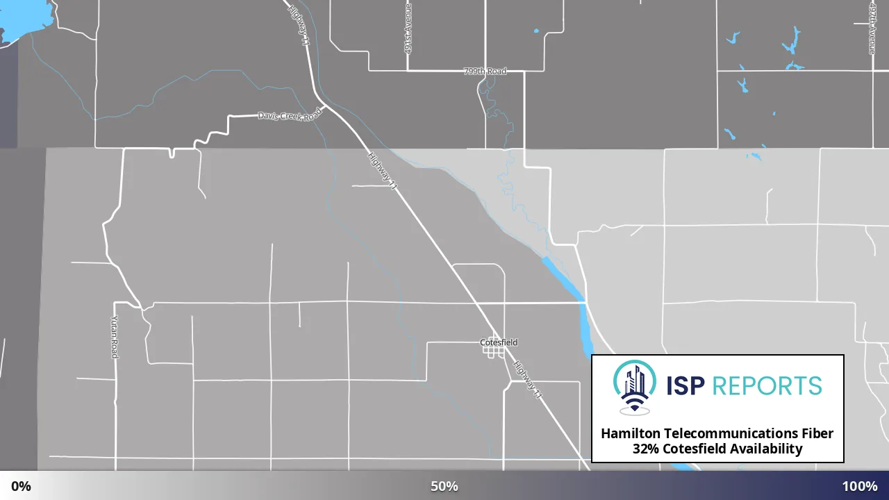 Cotesfield, NE map of internet availability