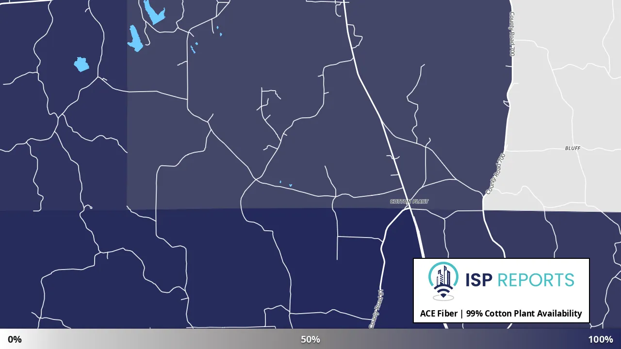 Cotton Plant, MS map of internet availability