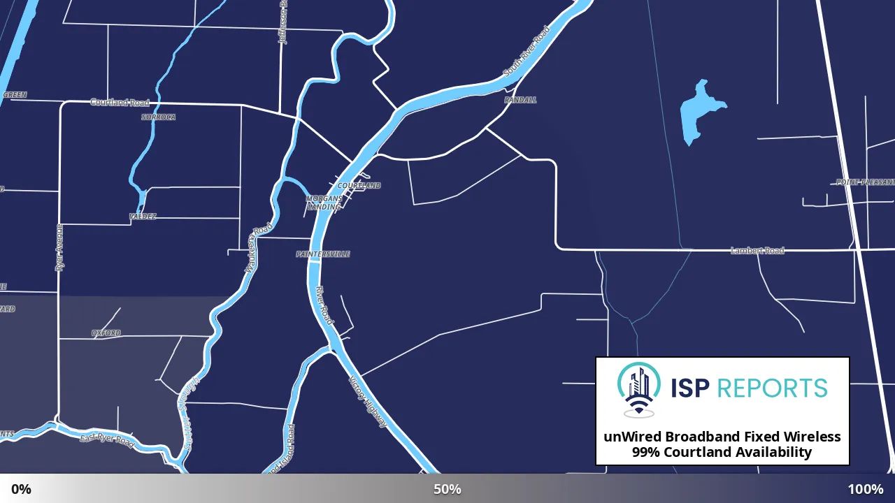 Courtland, CA map of internet availability