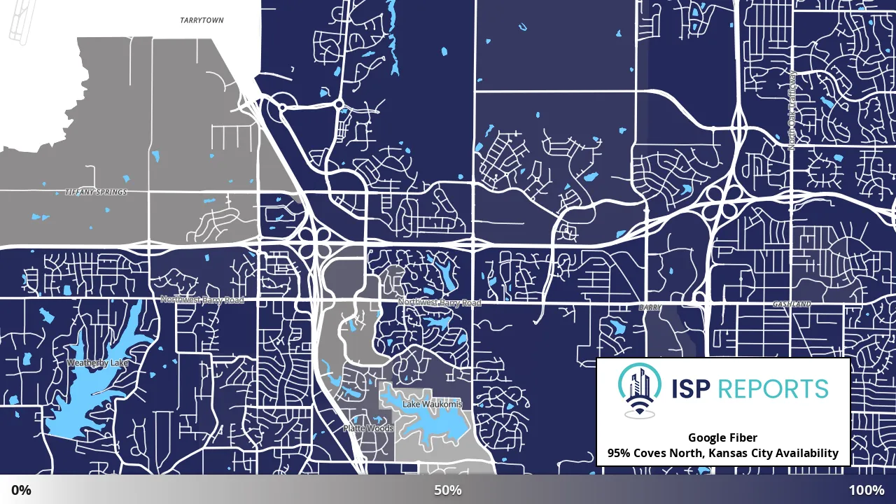 Coves North, Kansas City, MO map of internet availability