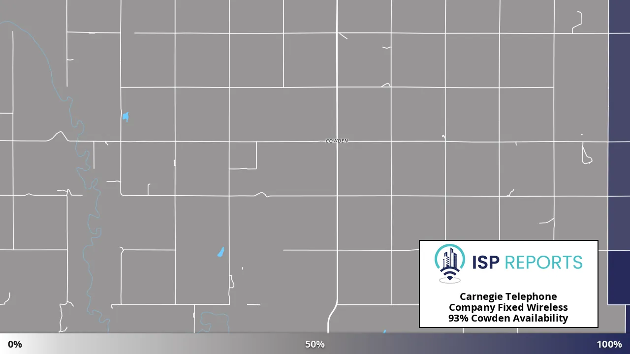 Cowden, OK map of internet availability