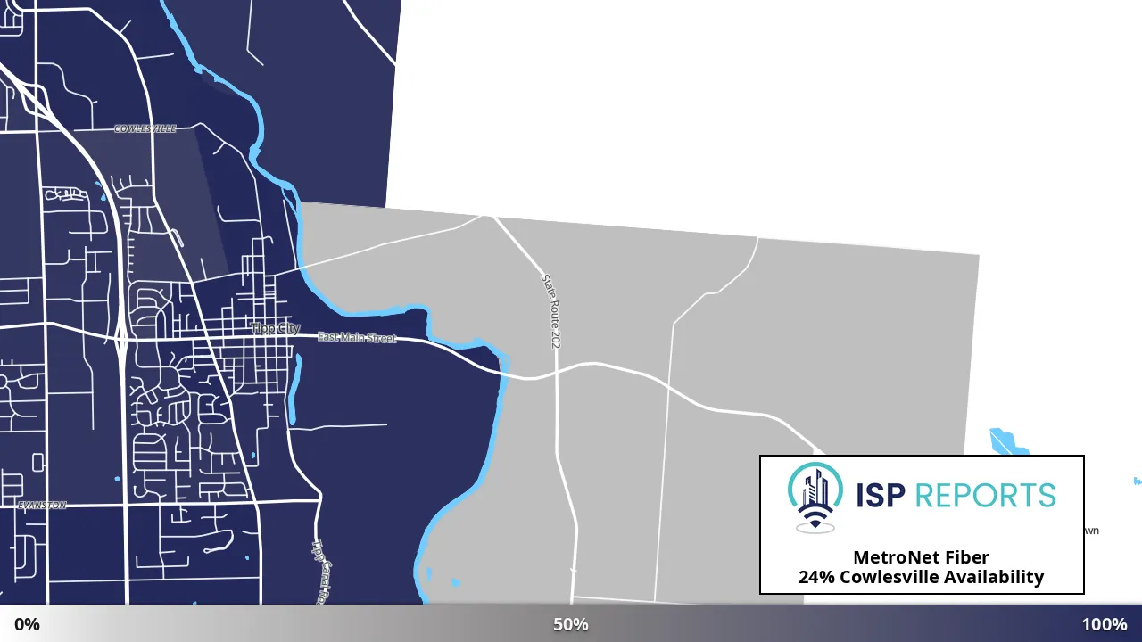Cowlesville, OH map of internet availability