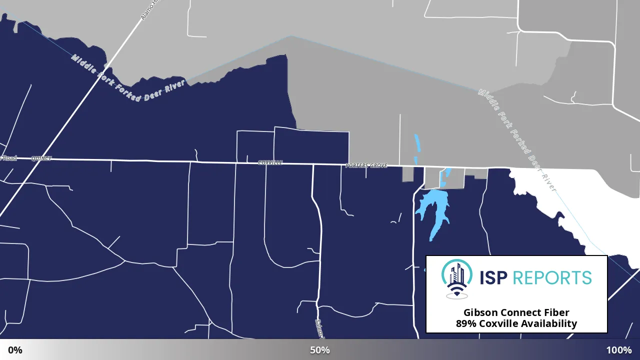 Coxville, TN map of internet availability