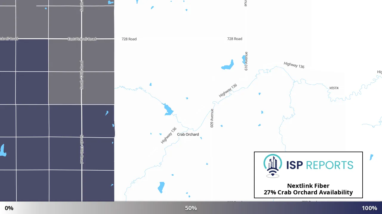 Crab Orchard, NE map of internet availability