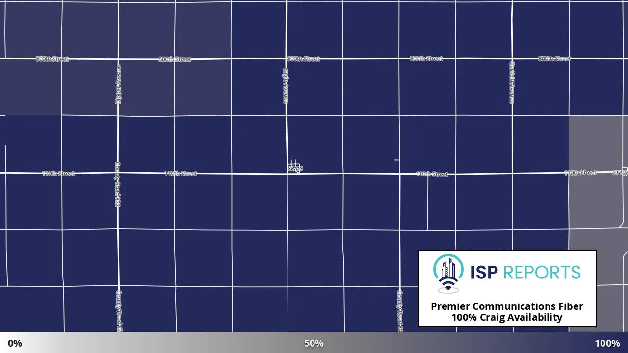 Craig, IA map of internet availability