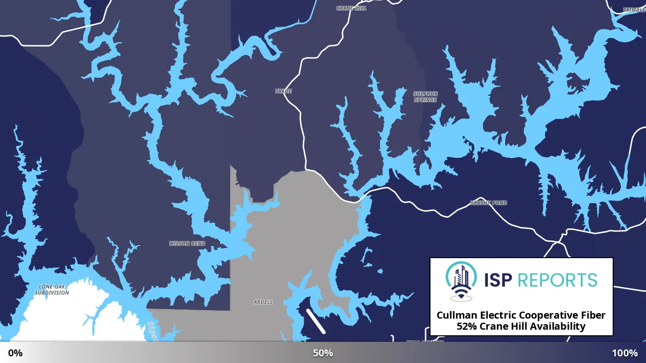 Crane Hill, AL map of internet availability
