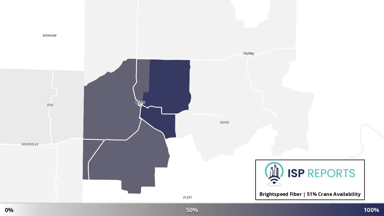 Crane, MO map of internet availability