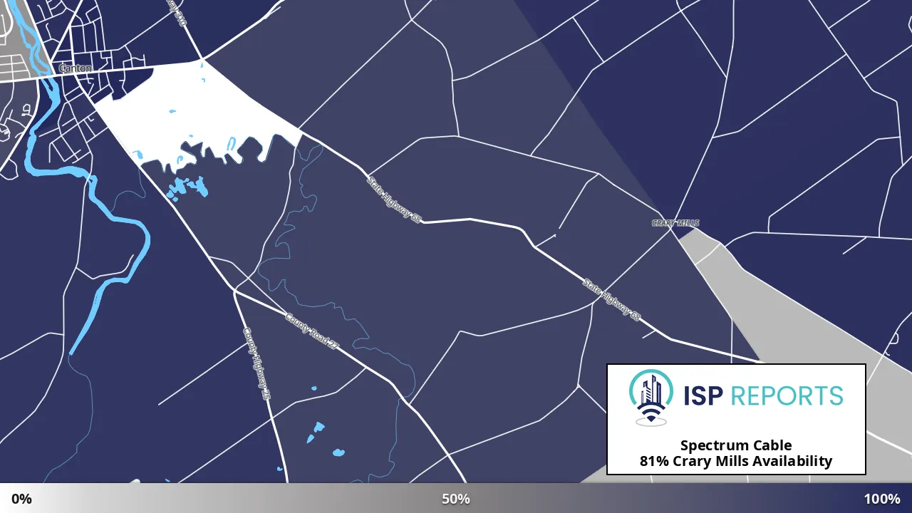 Crary Mills, NY map of internet availability