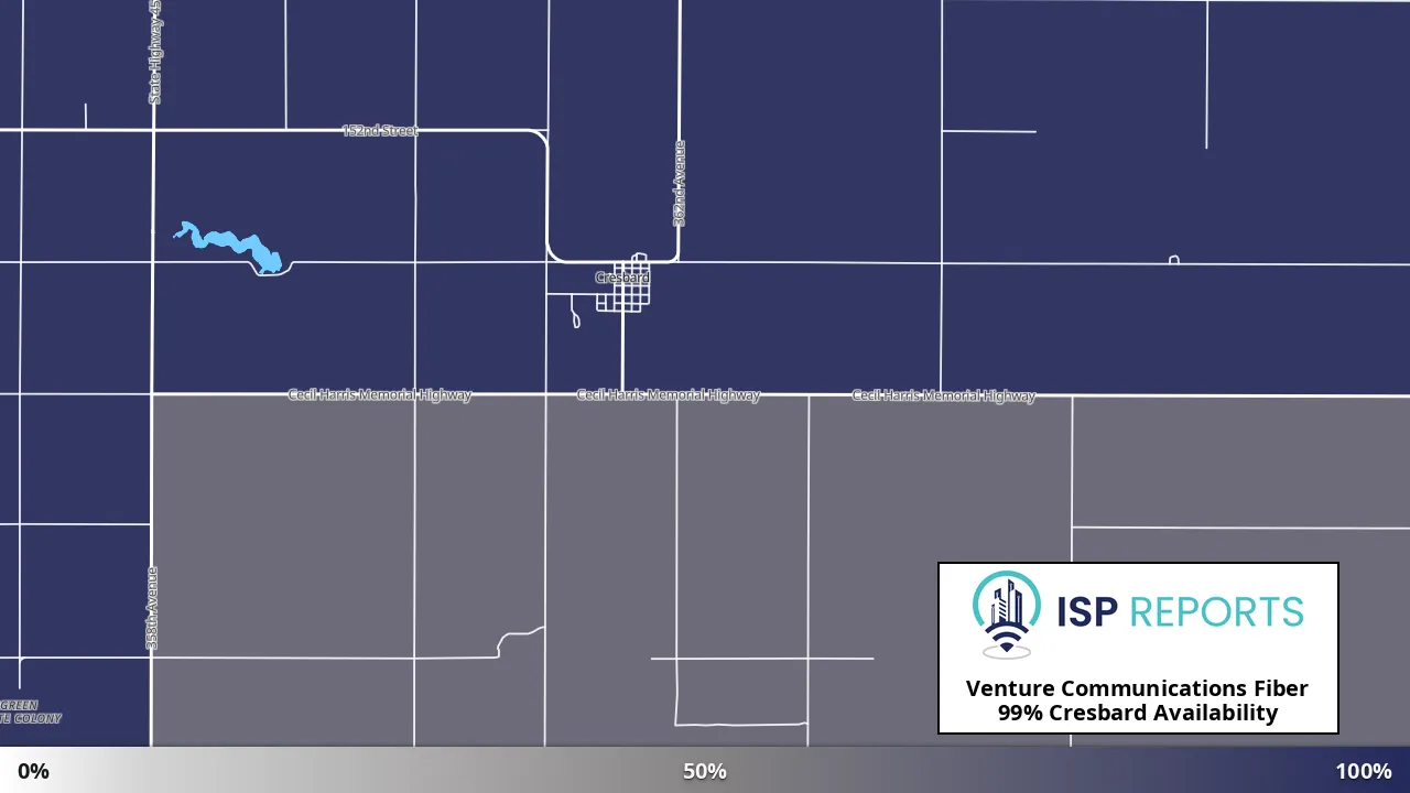 Cresbard, SD map of internet availability