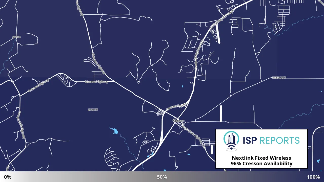 Cresson, TX map of internet availability