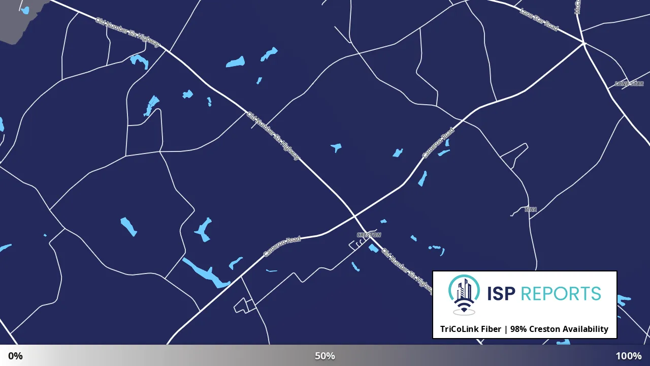 Creston, SC map of internet availability