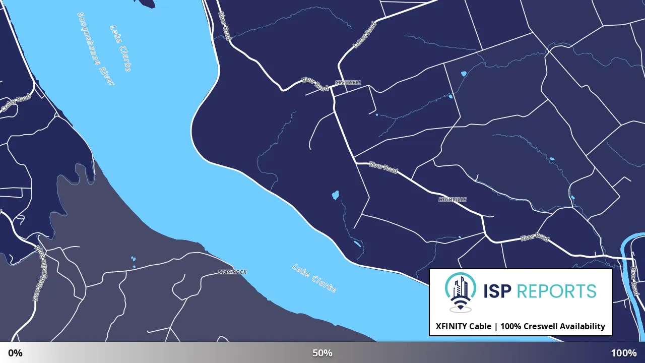 Creswell, PA map of internet availability