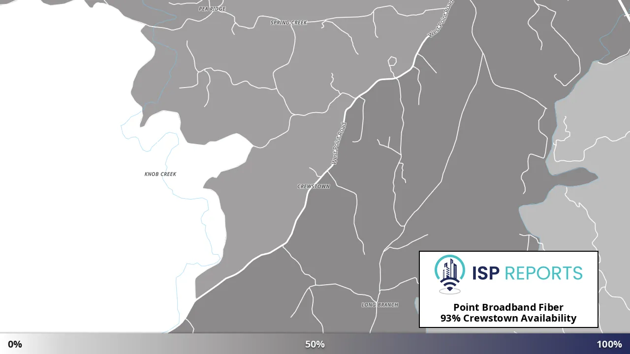 Crewstown, TN map of internet availability