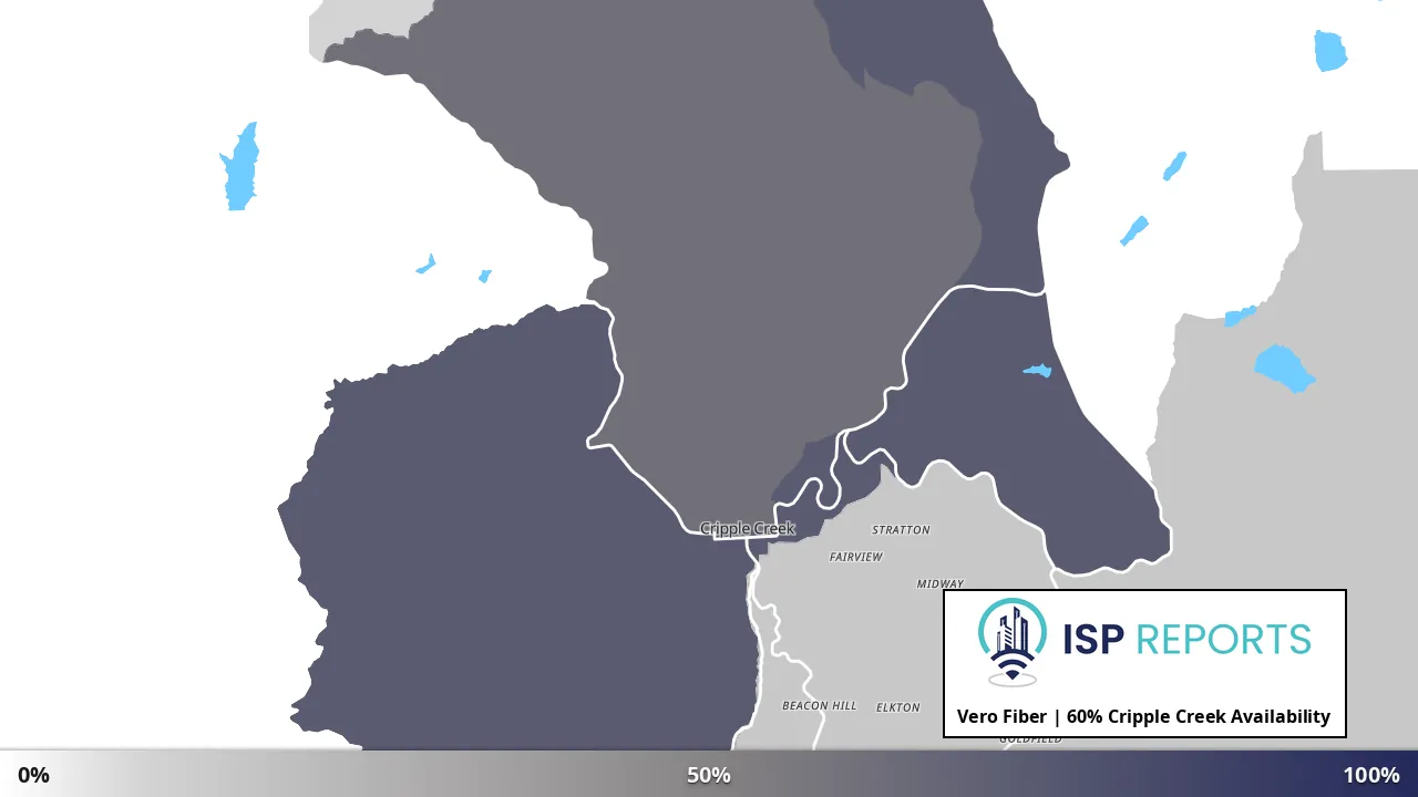 Cripple Creek, CO map of internet availability