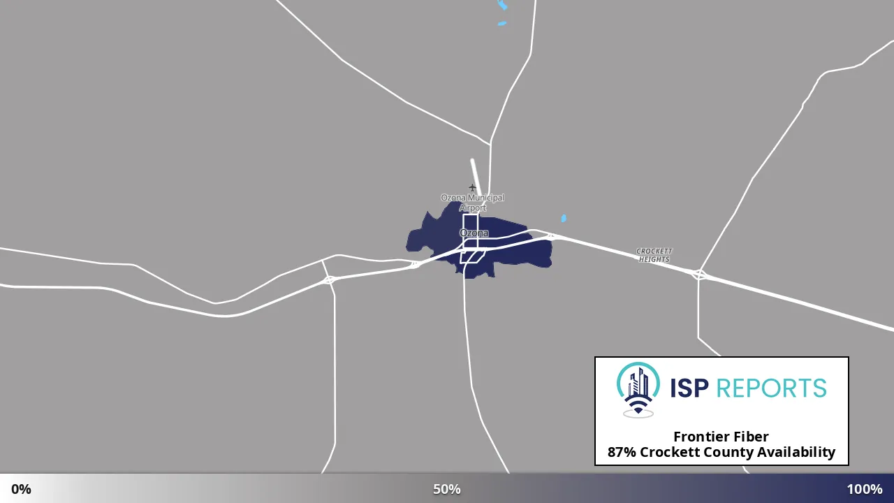 Crockett County, TX map of internet availability
