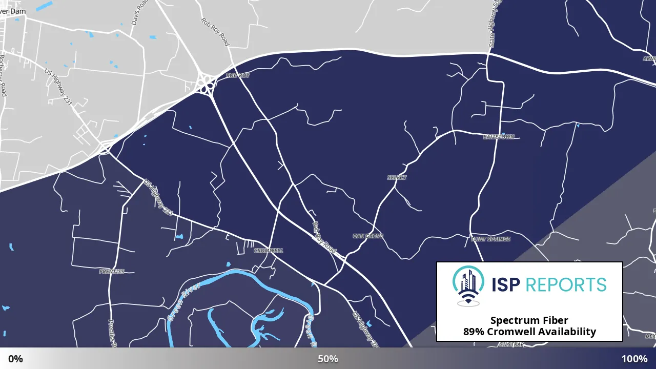 Cromwell, KY map of internet availability