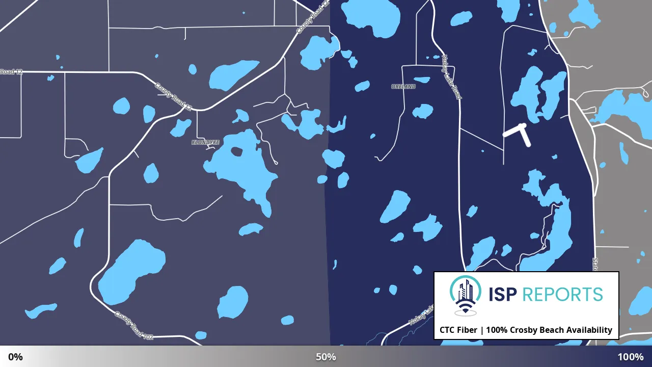 Crosby Beach, MN map of internet availability