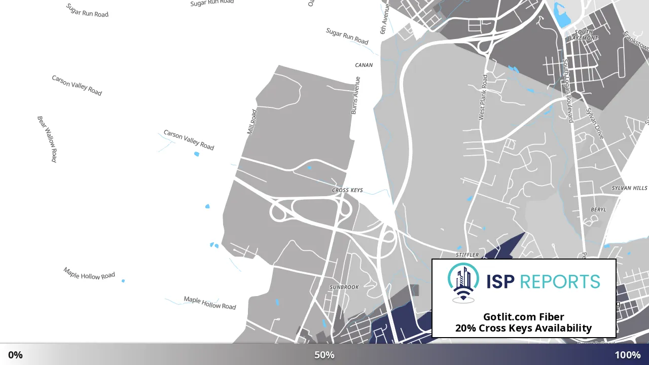Cross Keys, PA map of internet availability