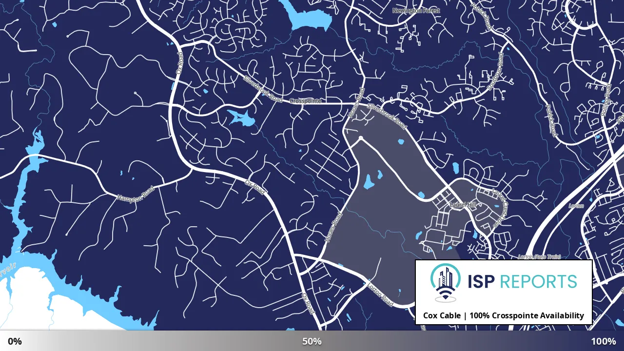 Crosspointe, VA map of internet availability