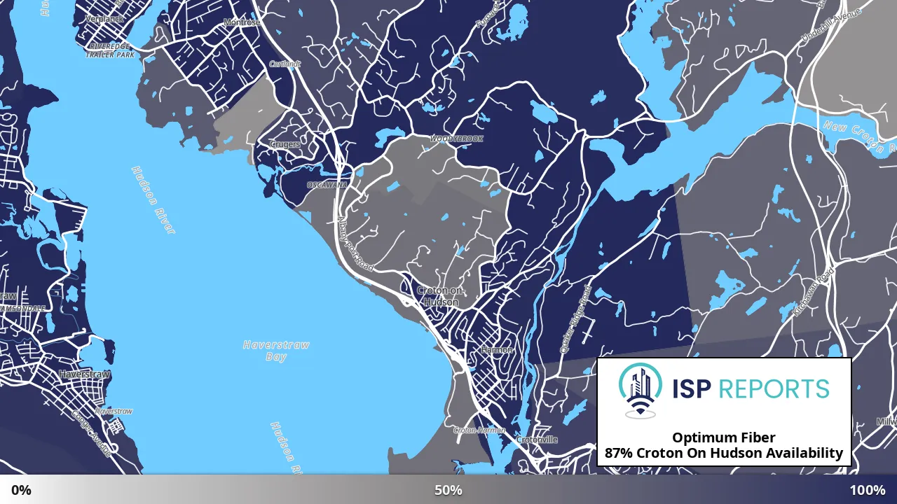 Croton On Hudson, NY map of internet availability