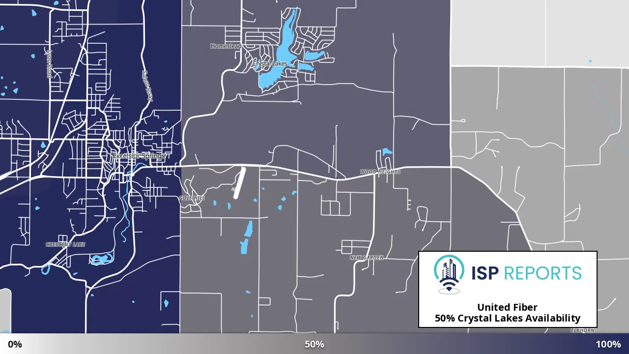 Crystal Lakes, MO map of internet availability