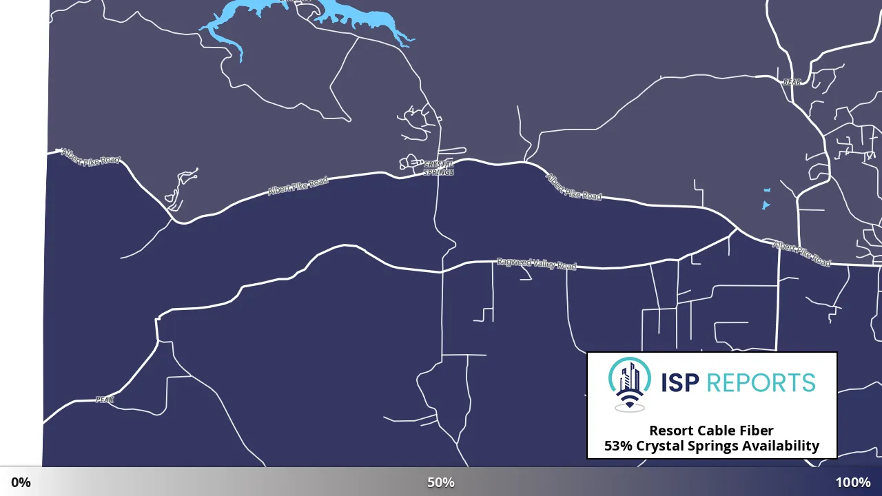 Crystal Springs, AR map of internet availability