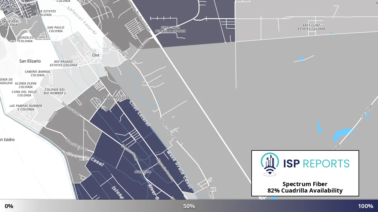 Cuadrilla, TX map of internet availability