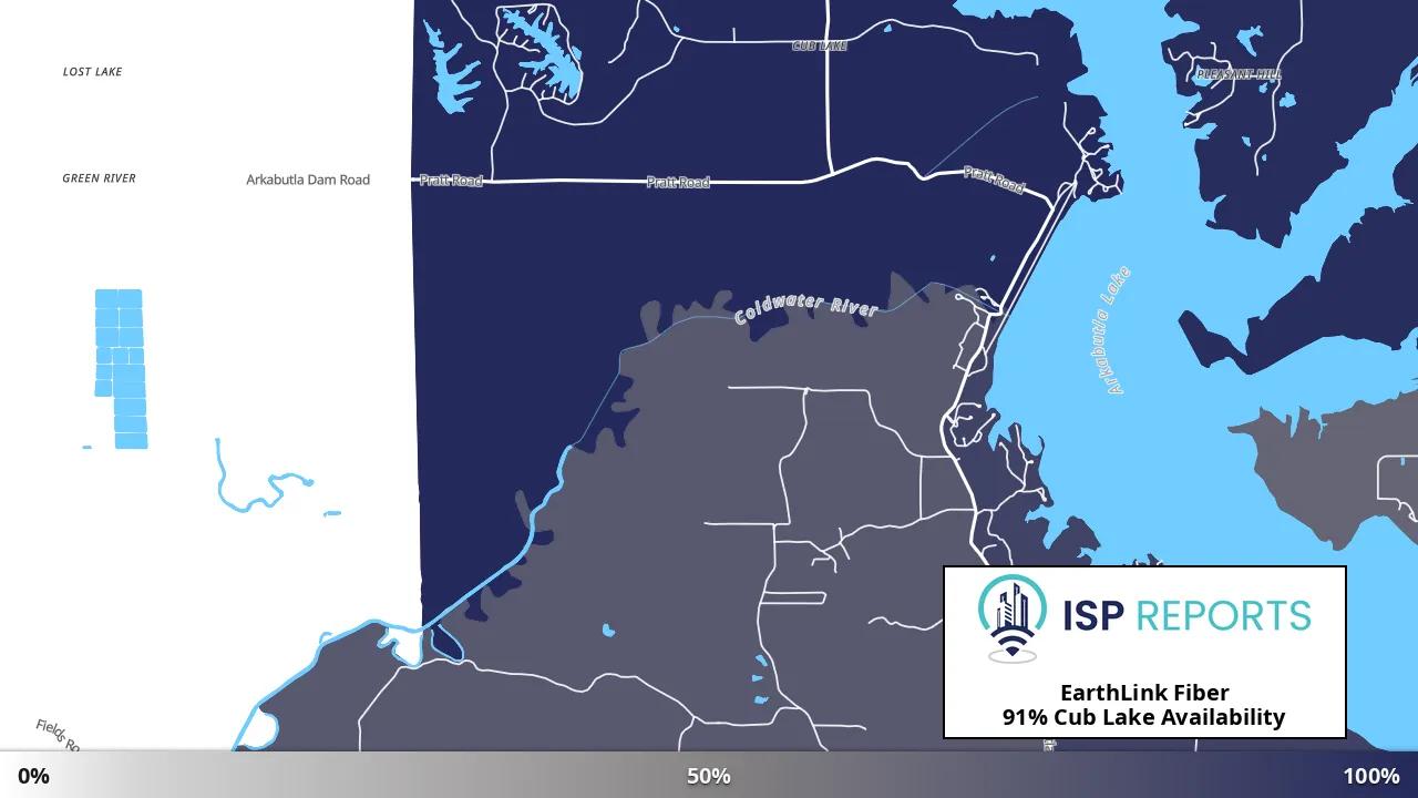 Cub Lake, MS map of internet availability