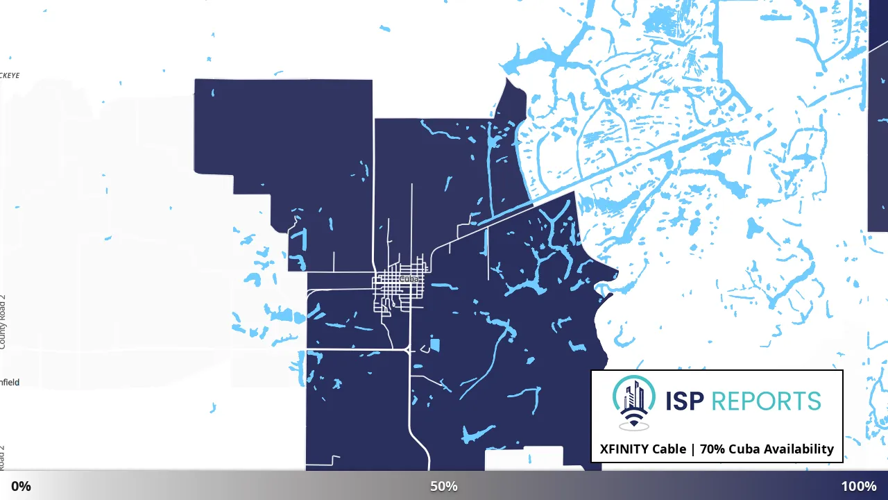 Cuba, IL map of internet availability