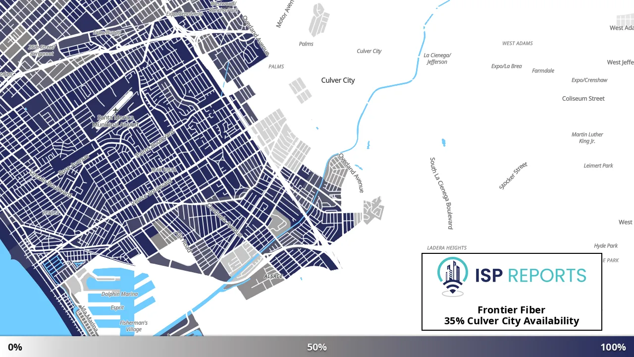 Culver City, CA map of internet availability