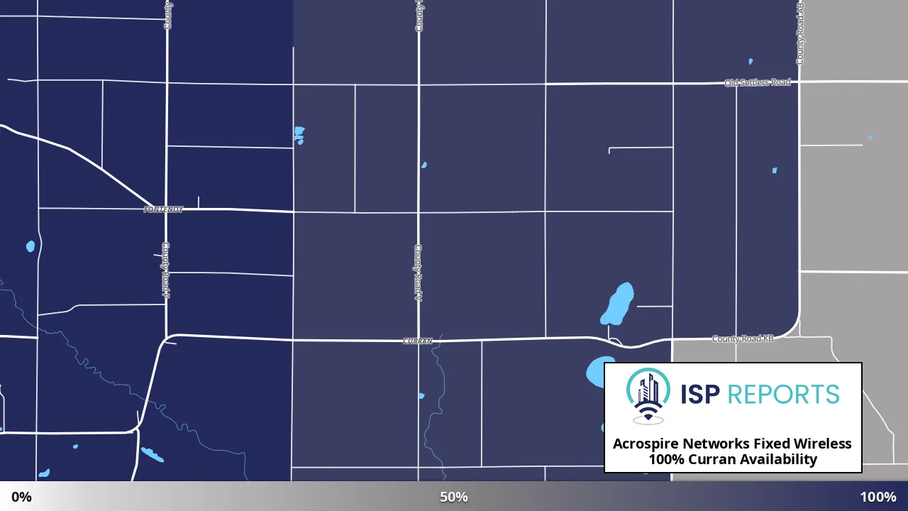 Curran, WI map of internet availability
