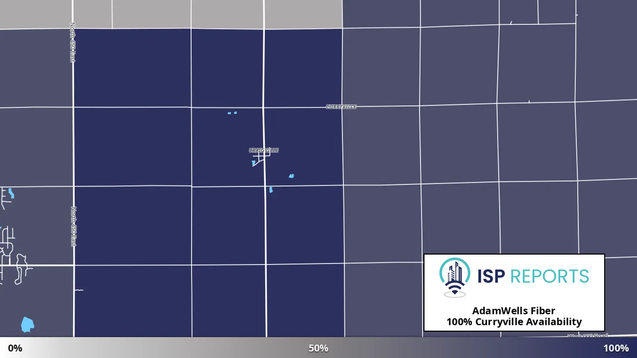 Curryville, IN map of internet availability