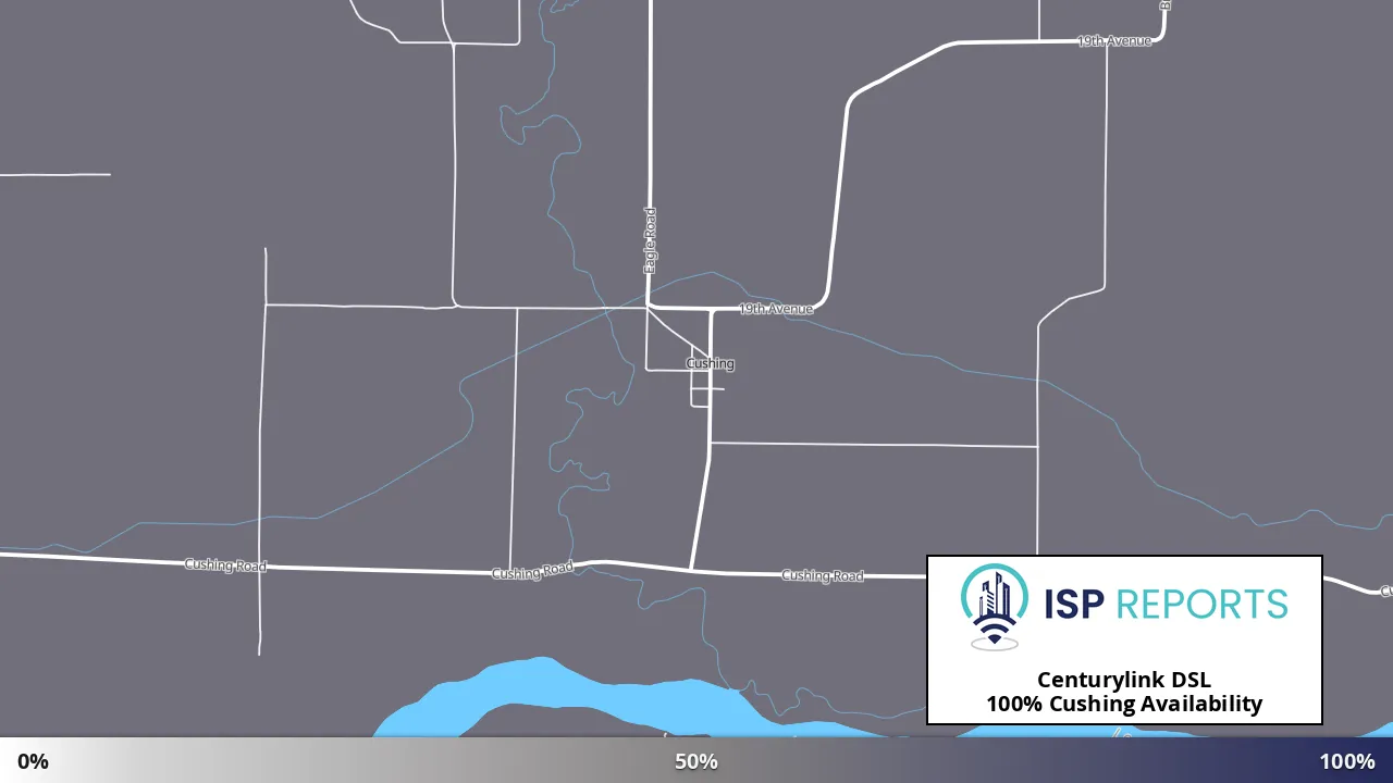 Cushing, NE map of internet availability