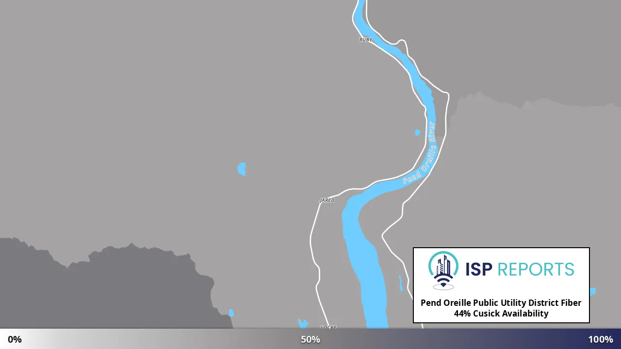Cusick, WA map of internet availability