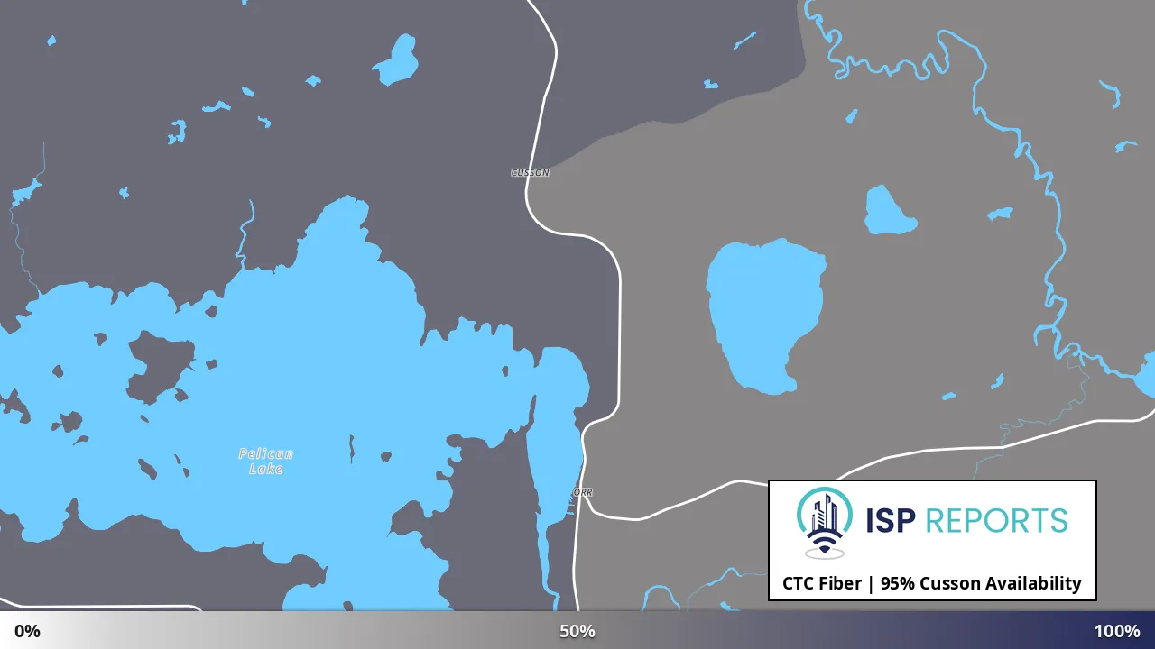 Cusson, MN map of internet availability