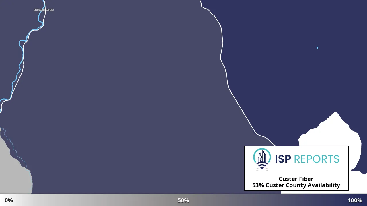 Custer County, ID map of internet availability