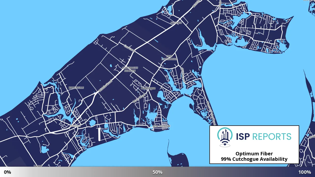 Cutchogue, NY map of internet availability