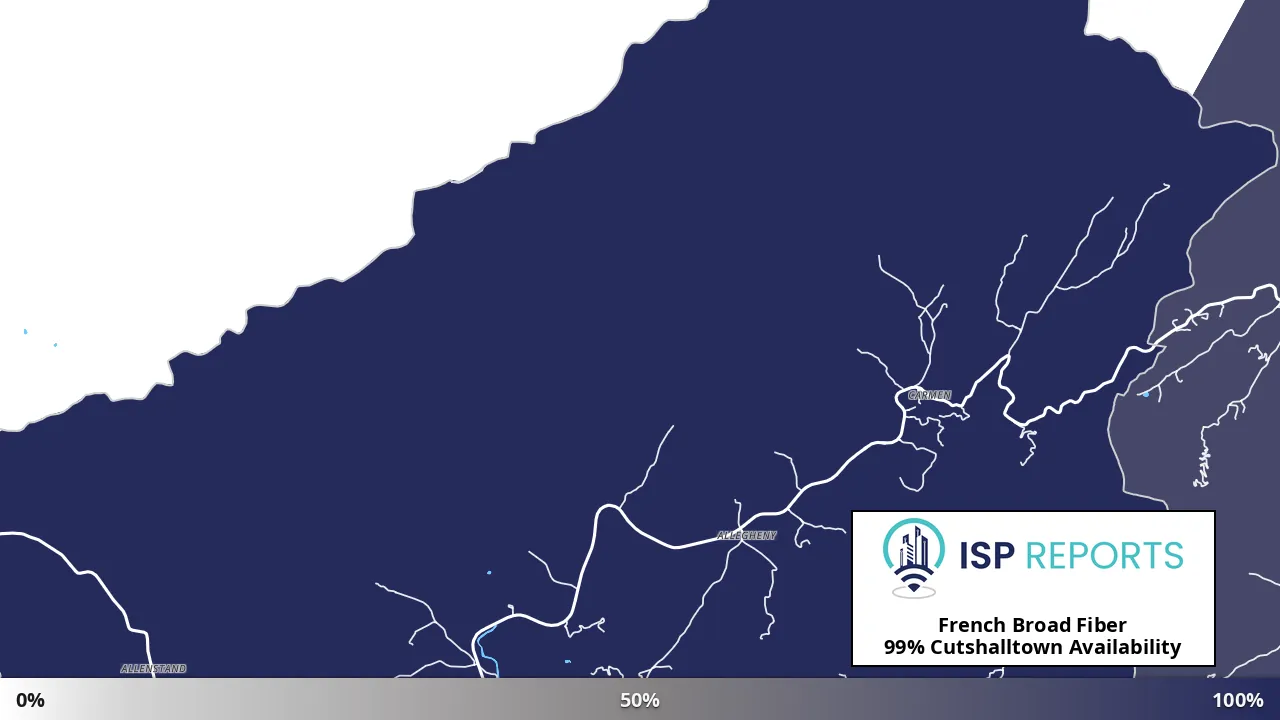 Cutshalltown, NC map of internet availability