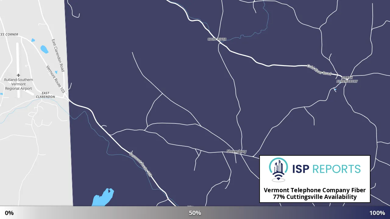 Cuttingsville, VT map of internet availability