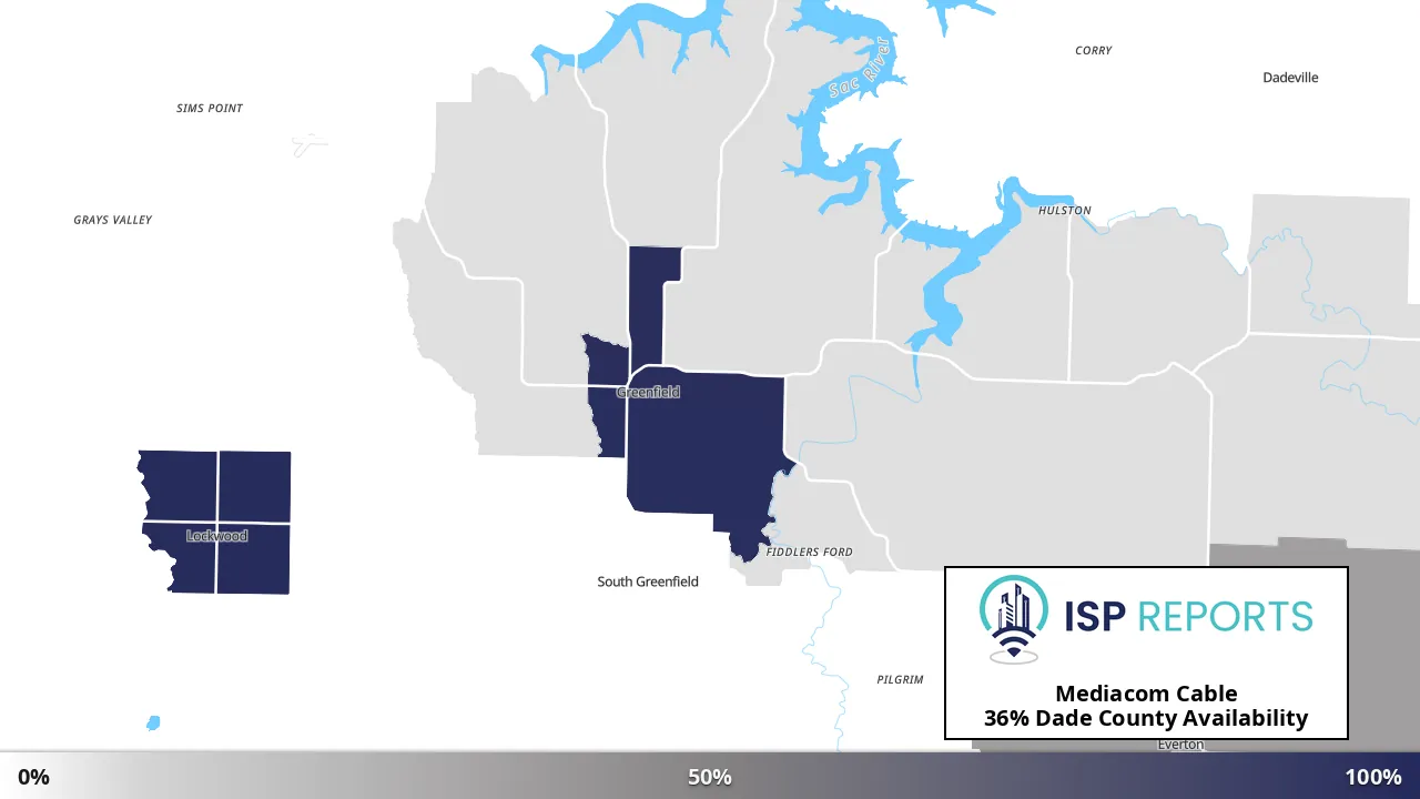 Dade County, MO map of internet availability