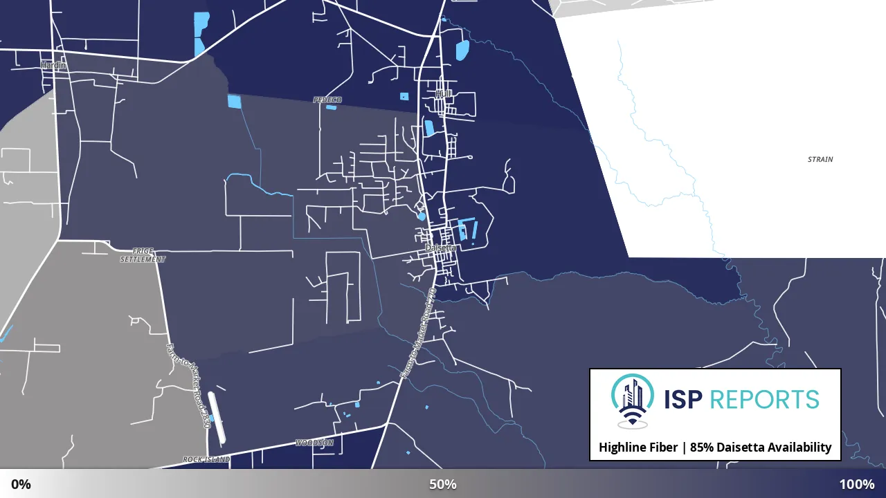 Daisetta, TX map of internet availability