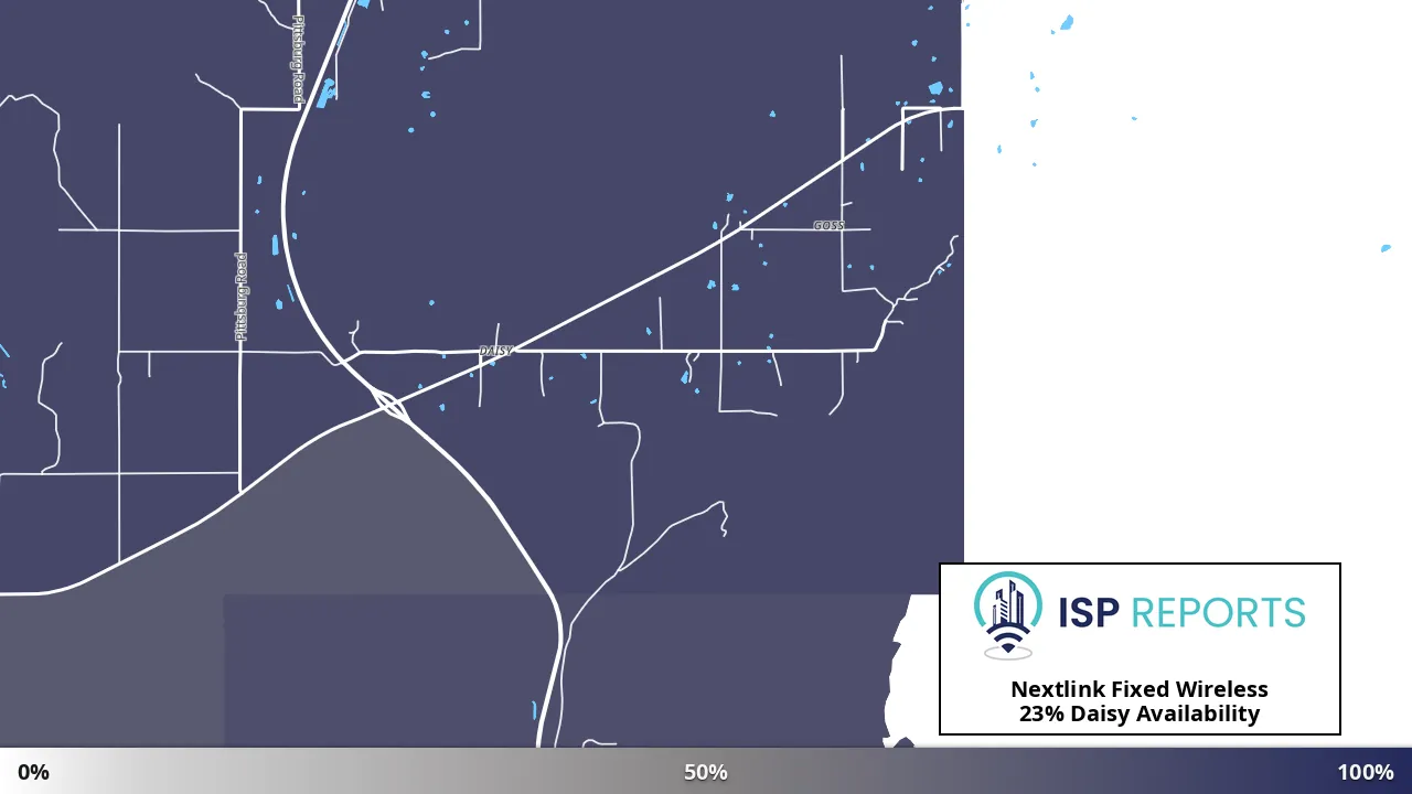 Daisy, OK map of internet availability