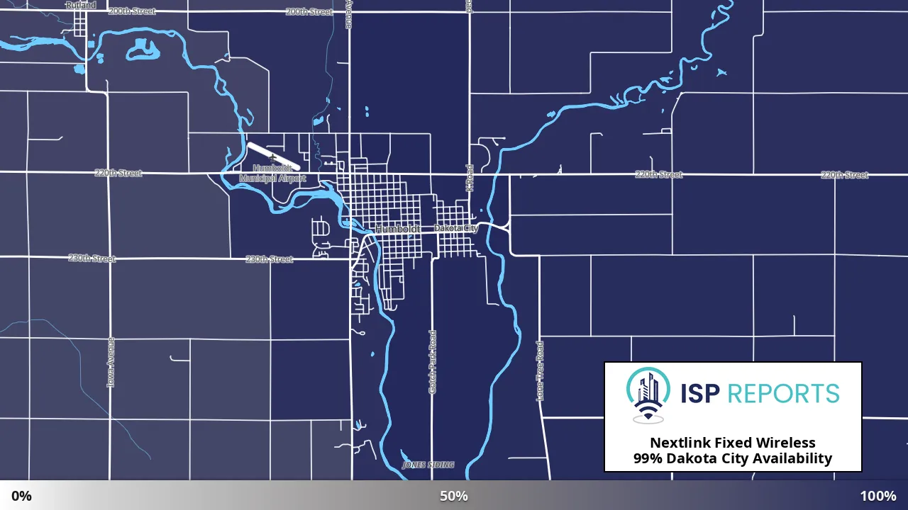 Dakota City, IA map of internet availability