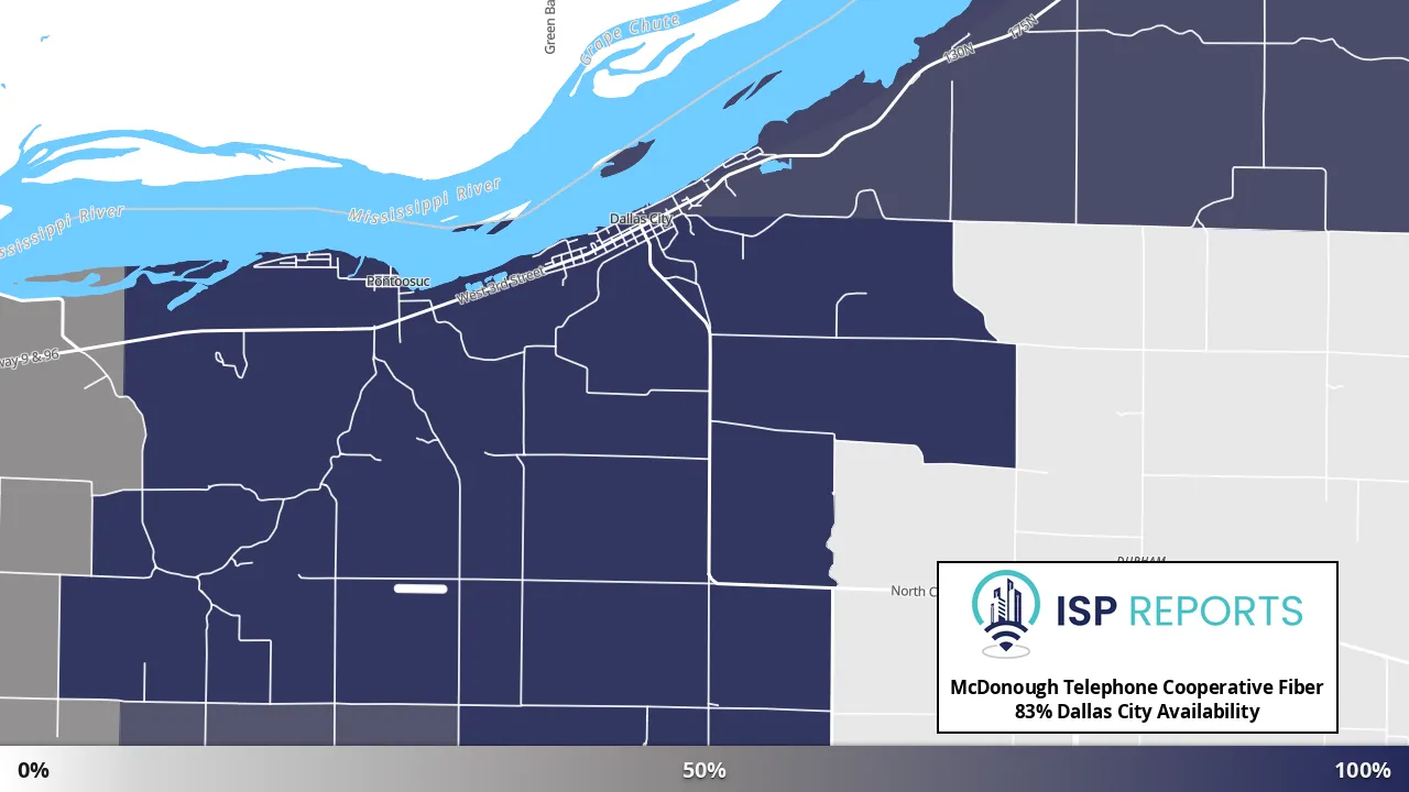 Dallas City, IL map of internet availability