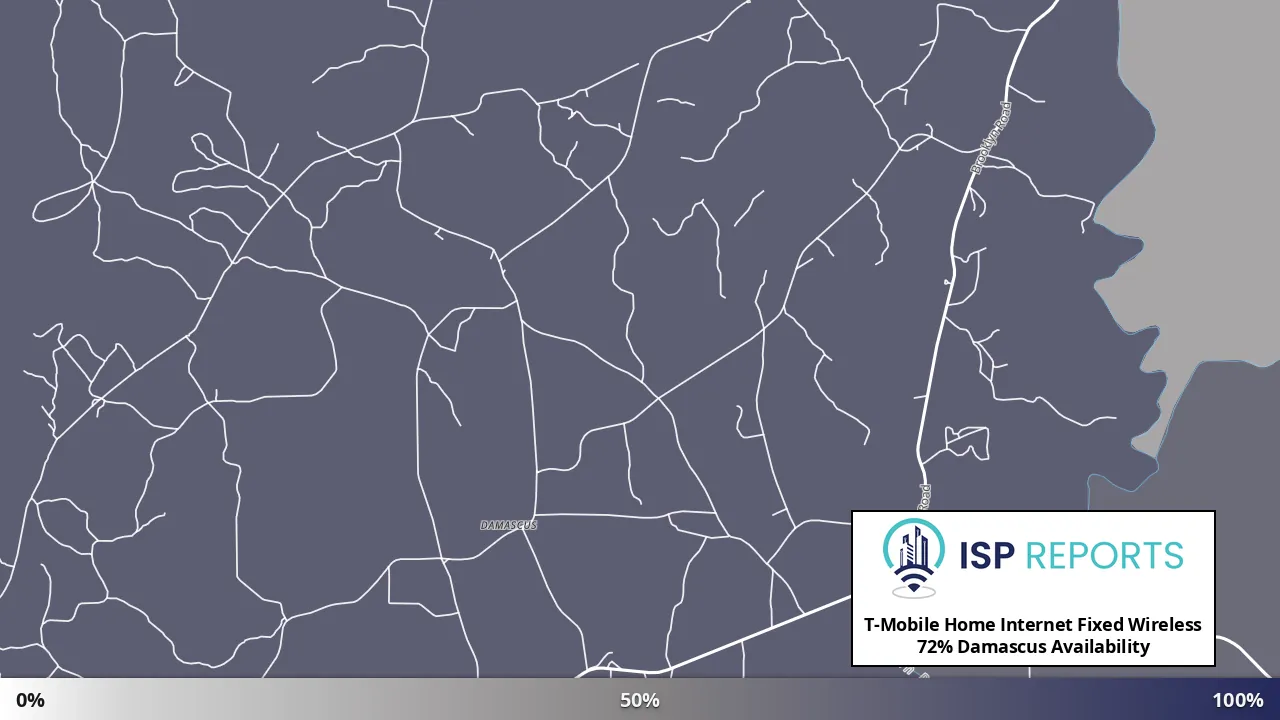Damascus, AL map of internet availability