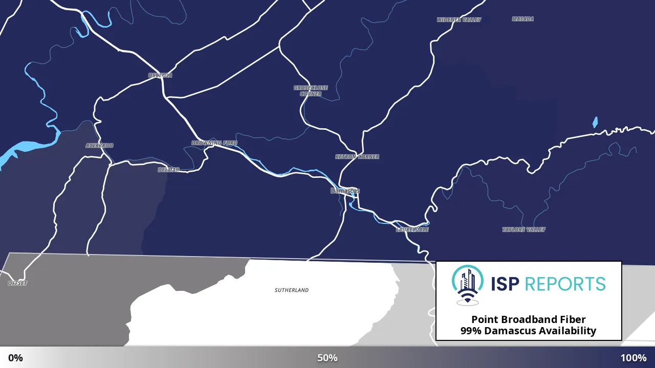 Damascus, VA map of internet availability