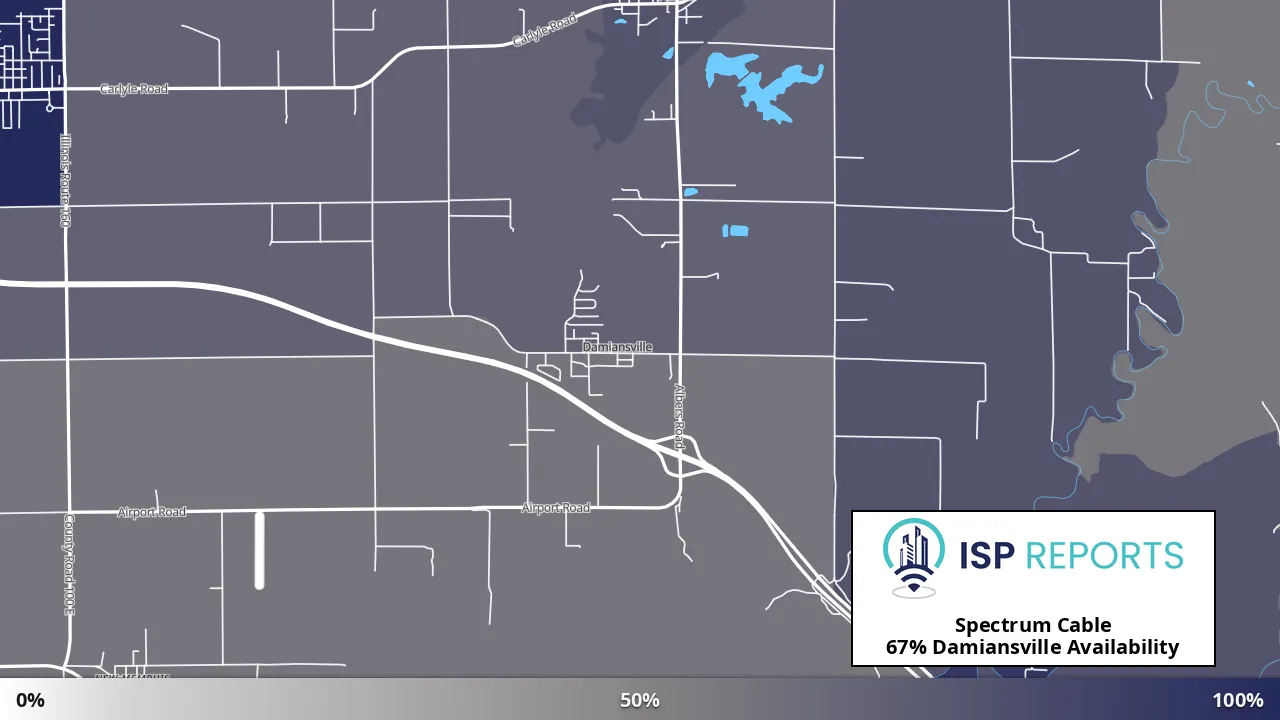 Damiansville, IL map of internet availability